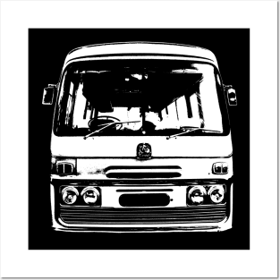 Bedford 1970s British classic coach monoblock white Posters and Art